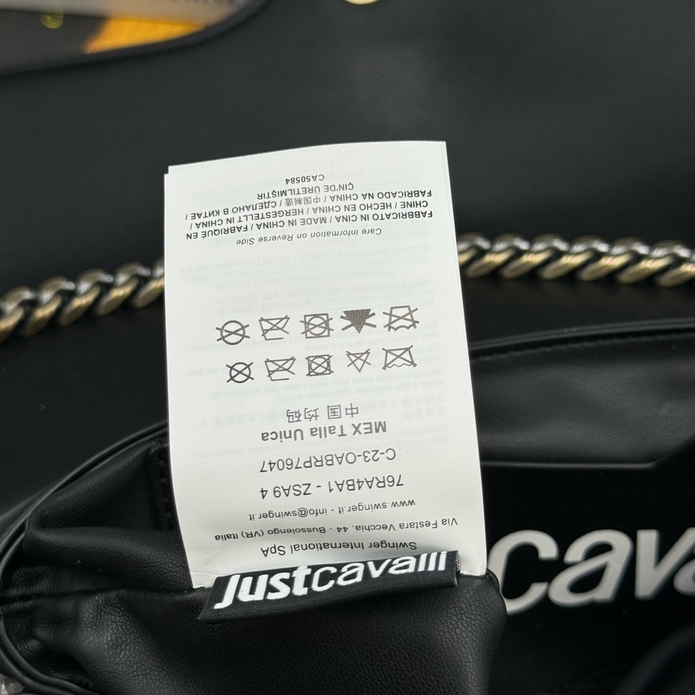 🆕 JUST CAVALLI 🧿 NWT Iconic Snakes Logo-Plaque Sequin Handbag - Picture 12 of 15